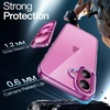 image:imageJETech Case for iPhone 16 AntiYellowing Clear  Shockproof Protection Scratch Resistant Hard PC Back Durable Transparent TPU BumperPink