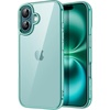 image:imageJETech Case for iPhone 16 AntiYellowing Clear  Shockproof Protection Scratch Resistant Hard PC Back Durable Transparent TPU BumperTeal