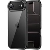 image:imageJETech Case for iPhone 17 AntiYellowing Clear  Shockproof Protection Scratch Resistant Hard PC Back Durable Transparent TPU BumperBlack