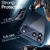 image:imageJETech Case for iPhone 17 AntiYellowing Clear  Shockproof Protection Scratch Resistant Hard PC Back Durable Transparent TPU BumperDeep Blue