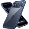 image:imageJETech Case for iPhone 17 AntiYellowing Clear  Shockproof Protection Scratch Resistant Hard PC Back Durable Transparent TPU BumperDeep Blue