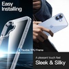 image:imageJETech Case for iPhone 17 AntiYellowing Clear  Shockproof Protection Scratch Resistant Hard PC Back Durable Transparent TPU BumperMist Blue