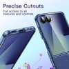 image:imageJETech Clear Case for Samsung Galaxy Z Flip 7 Clear  Crystal Clear Back Hard PC Construction Slim Fit Shockproof ProtectionBlue Shadow