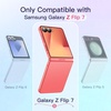 image:imageJETech Clear Case for Samsung Galaxy Z Flip 7 Clear  Crystal Clear Back Hard PC Construction Slim Fit Shockproof ProtectionCoralred