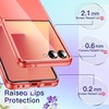 image:imageJETech Clear Case for Samsung Galaxy Z Flip 7 Clear  Crystal Clear Back Hard PC Construction Slim Fit Shockproof ProtectionCoralred