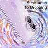 image:imageJETech Glitter Case for iPhone 17 Clear  Sparkly Glitter Design Shockproof Protection Clear Back Stylish LookPurple