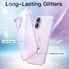 image:imageJETech Glitter Case for iPhone 17 Clear  Sparkly Glitter Design Shockproof Protection Clear Back Stylish LookPurple