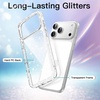 image:imageJETech Glitter Case for iPhone 17 Pro Clear  Sparkly Glitter Design Shockproof Protection Clear Back Stylish LookClear