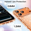 image:imageJETech Glitter Case for iPhone 17 Pro Clear  Sparkly Glitter Design Shockproof Protection Clear Back Stylish LookOrange