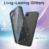 image:imageJETech Glitter Case for iPhone 17 Pro Max Clear  Sparkly Glitter Design Shockproof Protection Clear Back Stylish LookBlack