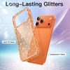 image:imageJETech Glitter Case for iPhone 17 Pro Max Clear  Sparkly Glitter Design Shockproof Protection Clear Back Stylish LookOrange