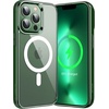 image:imageJETech Magnetic Case for iPhone 13 Clear  Compatible with MagSafe Shockproof Phone Bumper Cover Scratch Resistant Clear BackAlpine Green