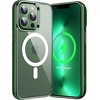 image:imageJETech Magnetic Case for iPhone 13 Clear  Compatible with MagSafe Shockproof Phone Bumper Cover Scratch Resistant Clear BackAlpine Green