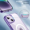image:imageJETech Magnetic Case for iPhone 14 Clear  Compatible with MagSafe Shockproof Phone Bumper Cover Scratch Resistant Clear BackDeep Purple