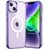 image:imageJETech Magnetic Case for iPhone 14 Clear  Compatible with MagSafe Shockproof Phone Bumper Cover Scratch Resistant Clear BackDeep Purple