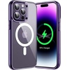 image:imageJETech Magnetic Case for iPhone 14 Clear  Compatible with MagSafe Shockproof Phone Bumper Cover Scratch Resistant Clear BackDeep Purple