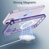 image:imageJETech Magnetic Case for iPhone 14 Clear  Compatible with MagSafe Shockproof Phone Bumper Cover Scratch Resistant Clear BackDeep Purple