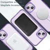 image:imageJETech Magnetic Case for iPhone 14 Clear  Compatible with MagSafe Shockproof Phone Bumper Cover Scratch Resistant Clear BackDeep Purple