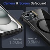 image:imageJETech Magnetic Case for iPhone 15 Clear  Compatible with MagSafe Shockproof Phone Bumper Cover Scratch Resistant Clear BackBlack