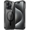 image:imageJETech Magnetic Case for iPhone 15 Clear  Compatible with MagSafe Shockproof Phone Bumper Cover Scratch Resistant Clear BackBlack