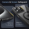 image:imageJETech Magnetic Case for iPhone 15 Clear  Compatible with MagSafe Shockproof Phone Bumper Cover Scratch Resistant Clear BackBlack