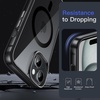 image:imageJETech Magnetic Case for iPhone 15 Clear  Compatible with MagSafe Shockproof Phone Bumper Cover Scratch Resistant Clear BackBlack