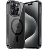 image:imageJETech Magnetic Case for iPhone 15 Clear  Compatible with MagSafe Shockproof Phone Bumper Cover Scratch Resistant Clear BackBlack