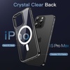 image:imageJETech Magnetic Case for iPhone 15 Clear  Compatible with MagSafe Shockproof Phone Bumper Cover Scratch Resistant Clear BackBlackWhite