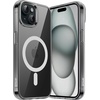 image:imageJETech Magnetic Case for iPhone 15 Clear  Compatible with MagSafe Shockproof Phone Bumper Cover Scratch Resistant Clear BackBlackWhite