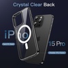 image:imageJETech Magnetic Case for iPhone 15 Clear  Compatible with MagSafe Shockproof Phone Bumper Cover Scratch Resistant Clear BackBlackWhite