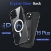 image:imageJETech Magnetic Case for iPhone 15 Clear  Compatible with MagSafe Shockproof Phone Bumper Cover Scratch Resistant Clear BackBlackWhite