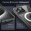 image:imageJETech Magnetic Case for iPhone 15 Clear  Compatible with MagSafe Shockproof Phone Bumper Cover Scratch Resistant Clear BackBlackWhite