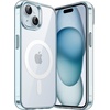 image:imageJETech Magnetic Case for iPhone 15 Clear  Compatible with MagSafe Shockproof Phone Bumper Cover Scratch Resistant Clear BackBlue