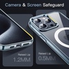 image:imageJETech Magnetic Case for iPhone 15 Clear  Compatible with MagSafe Shockproof Phone Bumper Cover Scratch Resistant Clear BackBlue