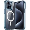 image:imageJETech Magnetic Case for iPhone 15 Clear  Compatible with MagSafe Shockproof Phone Bumper Cover Scratch Resistant Clear BackBlue