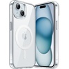 image:imageJETech Magnetic Case for iPhone 15 Clear  Compatible with MagSafe Shockproof Phone Bumper Cover Scratch Resistant Clear BackClear