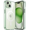 image:imageJETech Magnetic Case for iPhone 15 Clear  Compatible with MagSafe Shockproof Phone Bumper Cover Scratch Resistant Clear BackGreen