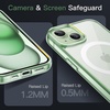 image:imageJETech Magnetic Case for iPhone 15 Clear  Compatible with MagSafe Shockproof Phone Bumper Cover Scratch Resistant Clear BackGreen