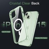 image:imageJETech Magnetic Case for iPhone 15 Clear  Compatible with MagSafe Shockproof Phone Bumper Cover Scratch Resistant Clear BackGreen