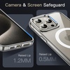 image:imageJETech Magnetic Case for iPhone 15 Clear  Compatible with MagSafe Shockproof Phone Bumper Cover Scratch Resistant Clear BackNatural Titanium