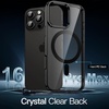 image:imageJETech Magnetic Case for iPhone 16 Clear  Compatible with MagSafe Shockproof Phone Bumper Cover Scratch Resistant Clear BackBlack