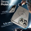 image:imageJETech Magnetic Case for iPhone 16 Clear  Compatible with MagSafe Shockproof Phone Bumper Cover Scratch Resistant Clear BackNatural Titanium