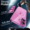image:imageJETech Magnetic Case for iPhone 16 Clear  Compatible with MagSafe Shockproof Phone Bumper Cover Scratch Resistant Clear BackPink