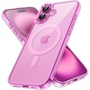 image:imageJETech Magnetic Case for iPhone 16 Clear  Compatible with MagSafe Shockproof Phone Bumper Cover Scratch Resistant Clear BackPink