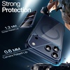 image:imageJETech Magnetic Case for iPhone 17 Clear  Compatible with MagSafe Shockproof Phone Bumper Cover Scratch Resistant Clear BackDeep Blue