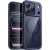 image:imageJETech Magnetic Case for iPhone 17 Pro Max Orange  Compatible with MagSafe Solid Color Matte TPU Frame Clear Back Shockproof BumperDark Blue