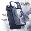 image:imageJETech Magnetic Case for iPhone 17 Pro Max Orange  Compatible with MagSafe Solid Color Matte TPU Frame Clear Back Shockproof BumperDark Blue