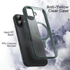 image:imageJETech Magnetic Case for iPhone 17 Pro Max Orange  Compatible with MagSafe Solid Color Matte TPU Frame Clear Back Shockproof BumperDark Green