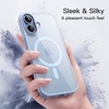 image:imageJETech Magnetic Case for iPhone 17 Pro Max Orange  Compatible with MagSafe Solid Color Matte TPU Frame Clear Back Shockproof BumperMist Blue