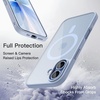 image:imageJETech Magnetic Case for iPhone 17 Pro Max Orange  Compatible with MagSafe Solid Color Matte TPU Frame Clear Back Shockproof BumperMist Blue